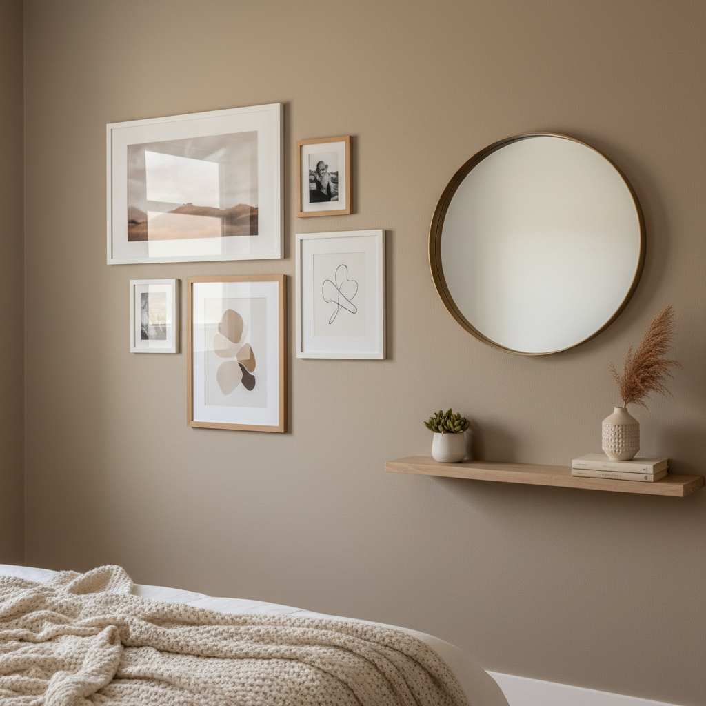 DIY bedroom wall gallery and budget decor styling