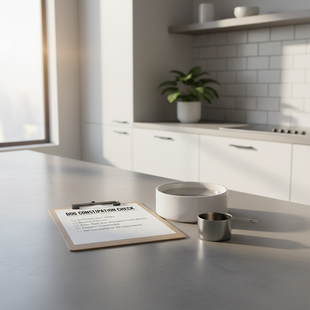 Simple at-home checklist for constipated dog red flags and home care readiness