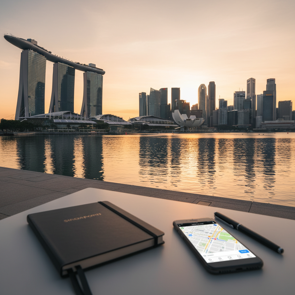 Singapore skyline and Marina Bay itinerary planning view