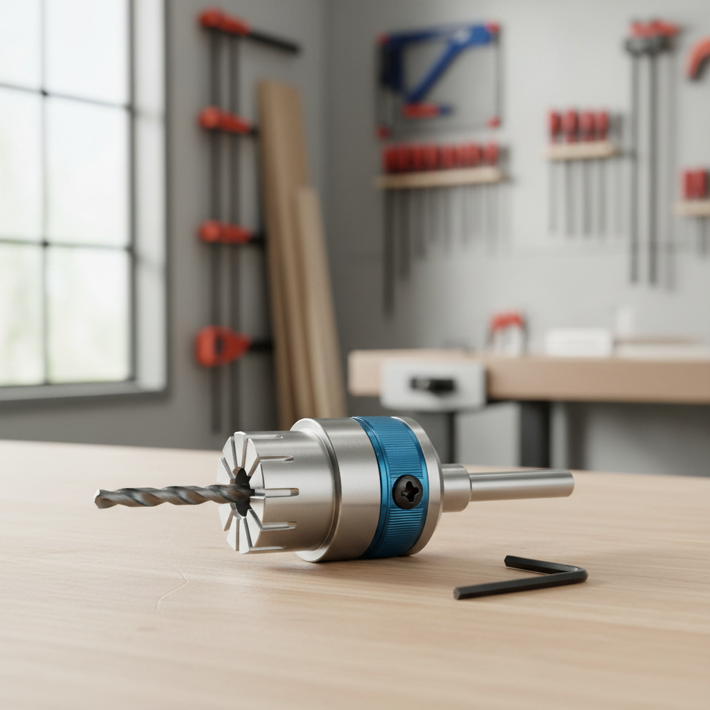 Adjustable countersink depth stop collar on a drill bit set