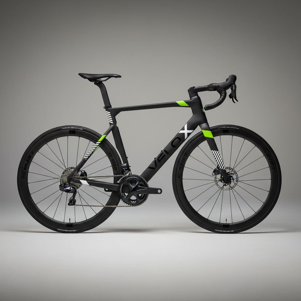 Custom road bike with high-quality vinyl decals on frame and fork